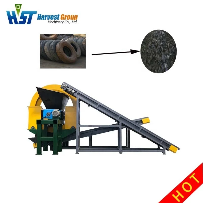 Waste tyre wire extractor tire recycling plant tire shredder for sale