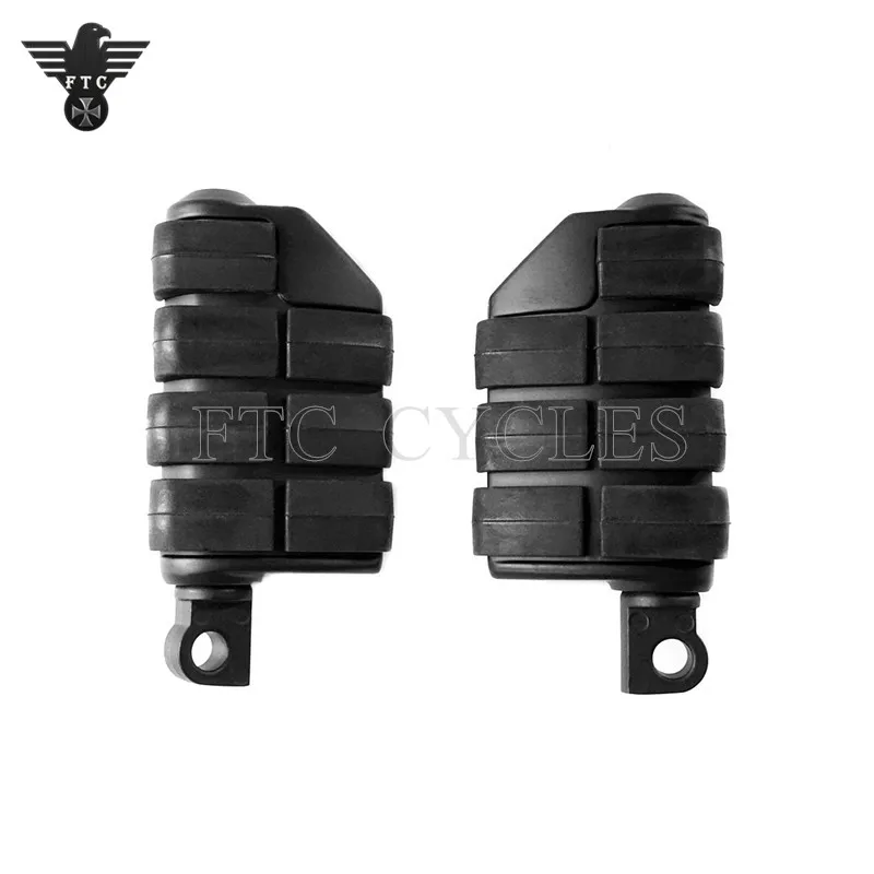 Aluminum Black Rubber Foot Pegs Foot Rest For Chopper Cafe Racer Touring Road King Footpeg