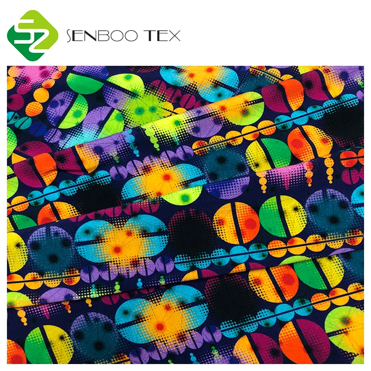 Digital Colorful Print Pattern bamboo spandex fabric For Women Deep Waistband bamboo leggings