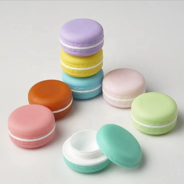 Round candy colorful empty pink macaron shaped container