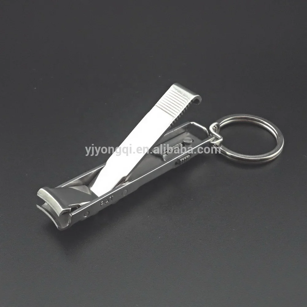 Folding Stainless Steel Nail Clipper Finger Cutter  Nail Trimming Tool Souvenir Nail Clipper Metal Keychain with Handle Lock