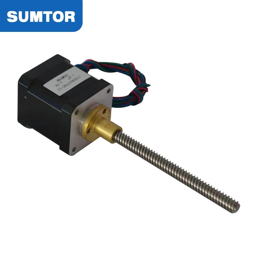 52N.cm 48мм 1.7A 110мм длина оси квадратный 42x48мм резьбовой стержень nema 17 шаговый двигатель с винтовым валом