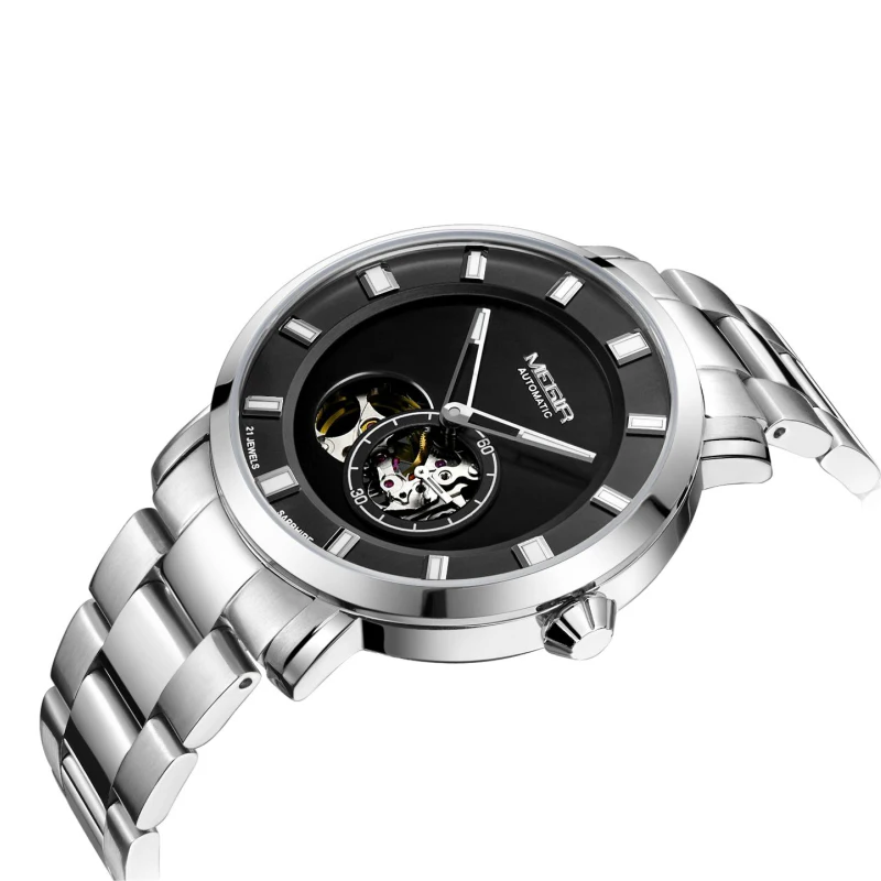 Custom Logo Luxury Men Mechanical Wrist Watches Waterproof Stainless Steel Automatic Watch