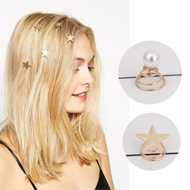 Cheap Bridal star hair screw Spirals Coils hair swirls pins Hairgrip Hair Accessories
