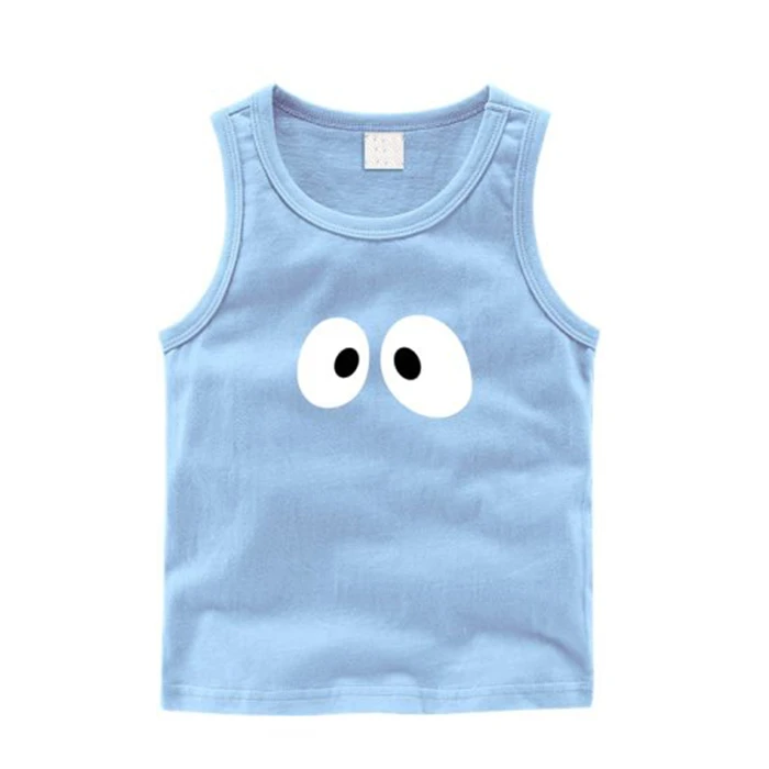 
Wholesale Summer Vest Tank Top Children Screen Print Boys T Shirt Custom Logo Brand 