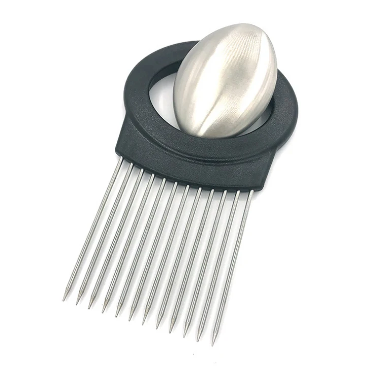 
Home use stainless steel and plastic onion holder onion cutter 