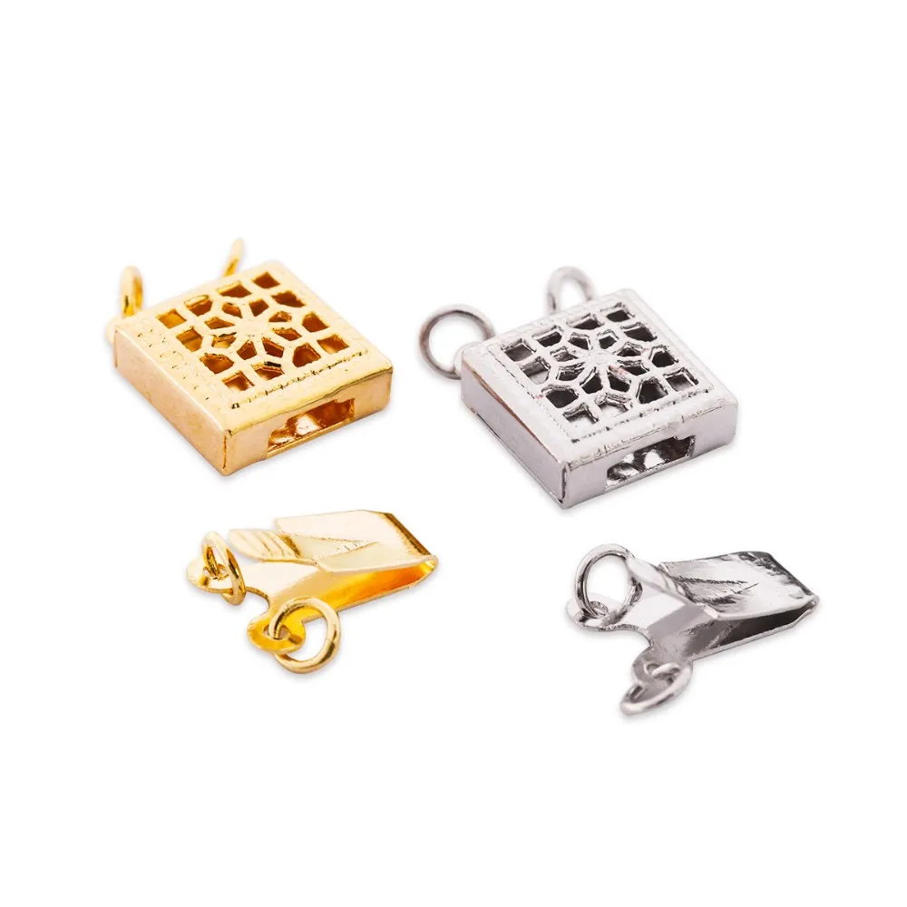 Free Shipping 8.8*14mm gold steel color square copper clasp for handbags making bracelet clasps