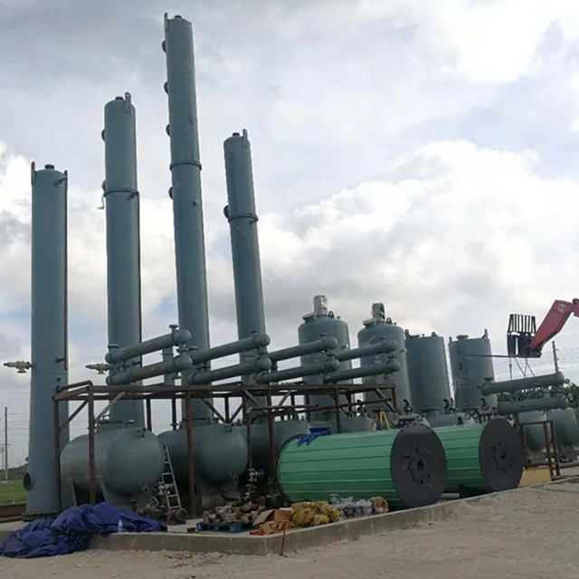 
30Tons Fully Automatic pyrolysis oil distillation plant in india with continuous system 