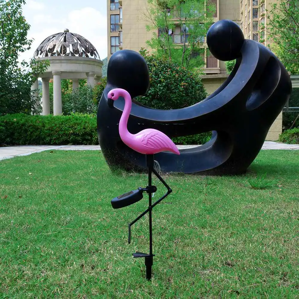 Solar Flamingo Light Garden Decorate Solar Lights Waterproof Solar Pink Flamingo Yard Ornaments