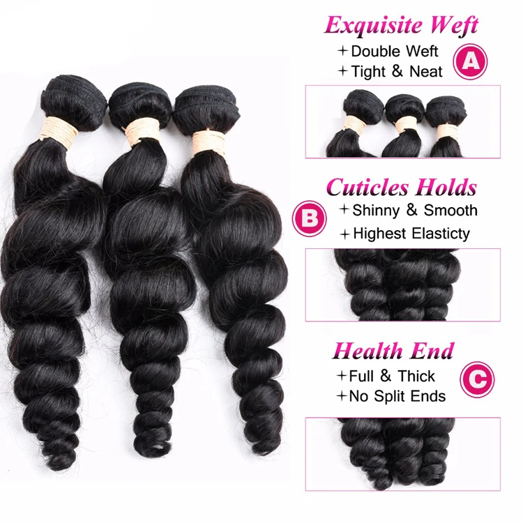 Virgin Cuticle Aligned Human Hair Loose Wave Bundles With Frontal,Raw Mink brazilian hair vendor haiyi blue forest Hair Weave