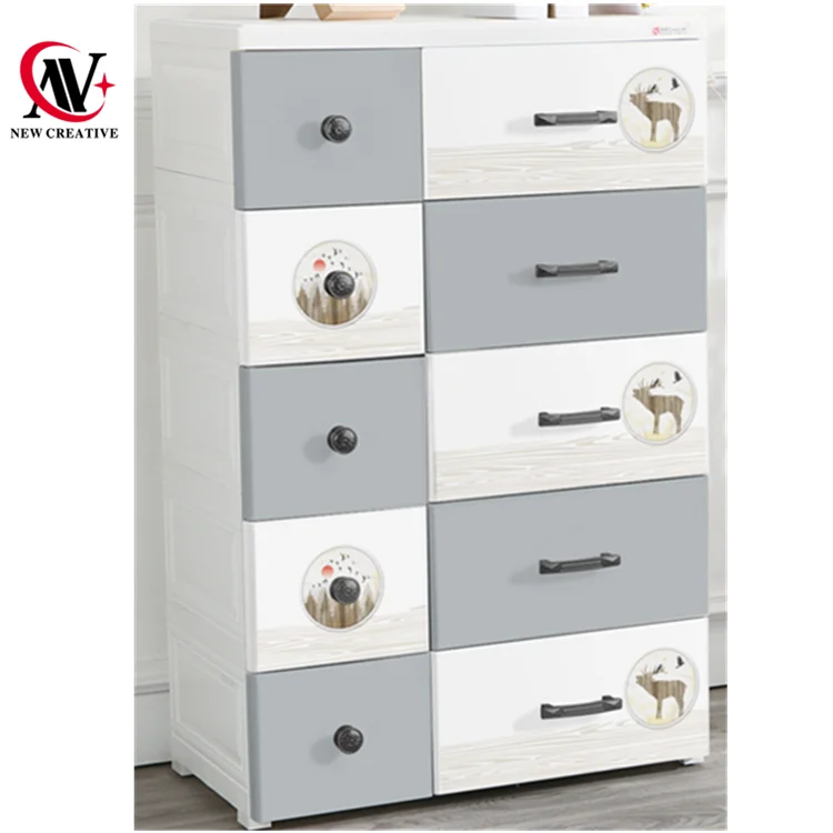 ПП 5 слой с выдвижными ящиками с ручками пластиковый шкаф для хранения одежды вешалка для одежды