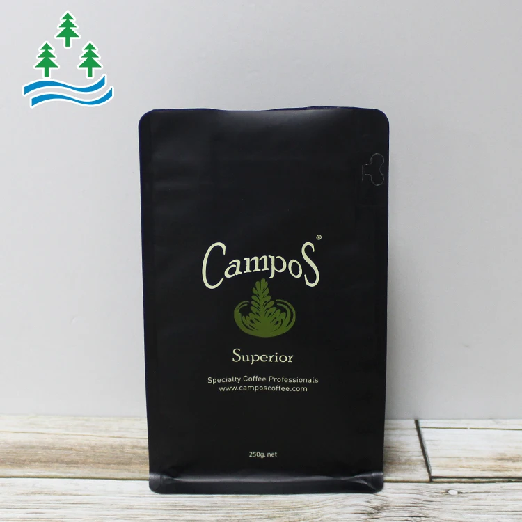 Square Bottom Aluminum Foil flat Bottom Coffee Wholesale 500g 250g 1kg  Coffee Bean Bags With Valve