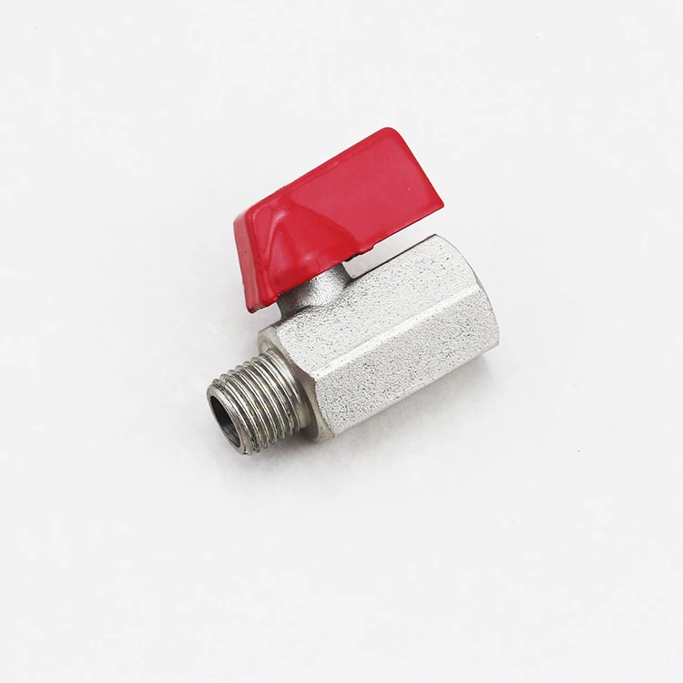 
Pneumatic 1/2' Inch Internal External BSP Thread Manual Mini Cheap Ball Valve Brass with Red Lever Handle 