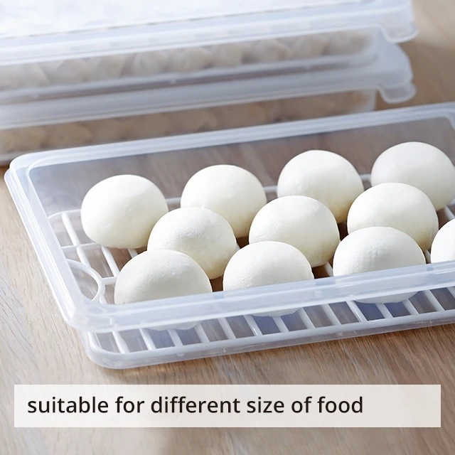 SHIMOYAMA Stackable Plastic Refrigerator Dumpling Storage Box Food Storage Container With A Lid