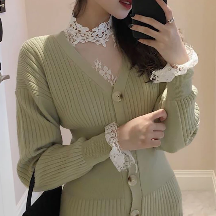 Beautiful Warm Winter Fashion Style Clothes Dress Long Sleeve Sweater Dress