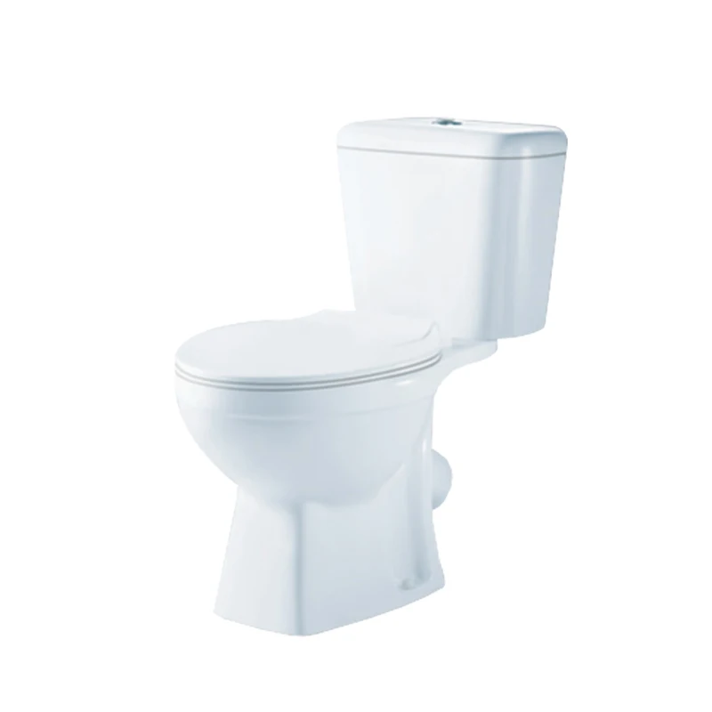 White ceramic WaterSense Elongated Chair Height 2-Piece Toilet 12-in Rough-In Size