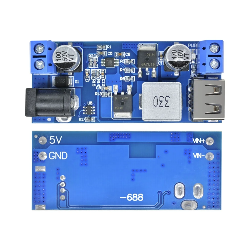 Replace LM2596S DC-DC 24V/12V To 5V 5A Step Down Power Supply Buck Converter Adjustable USB Step-down Charging Module For Phone