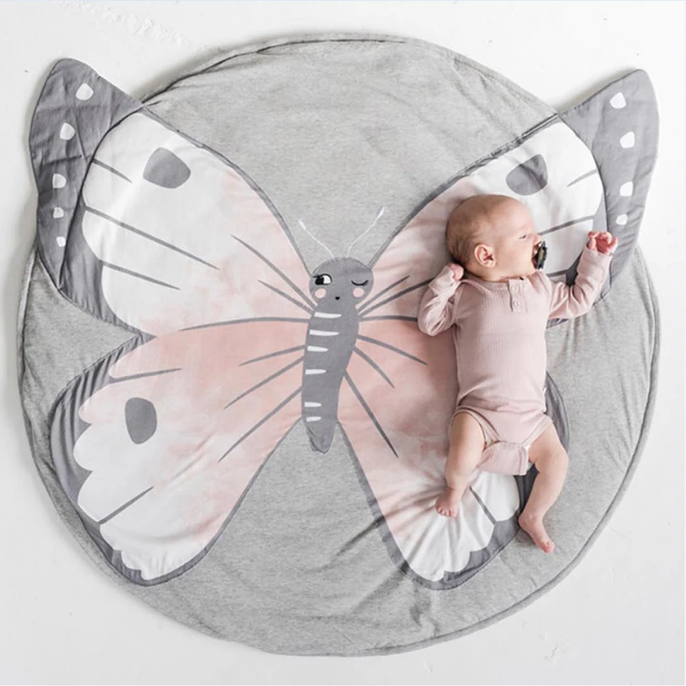 
Factory price Infant play mats kids crawling carpet Butterfly design floor rug bedding Blanket baby crawling cotton play mat  (62106389260)