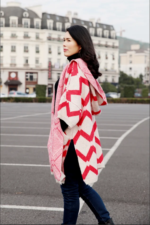 Modern loose warm wool sweater womens cardigan sweater