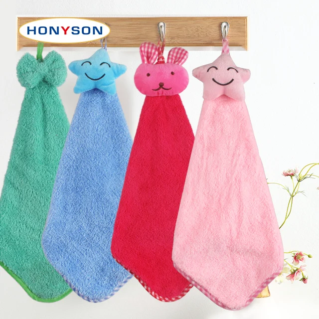 Cute Animal Microfiber Kids Children Cartoon Absorbent Hand  bath Dry Towels with hood