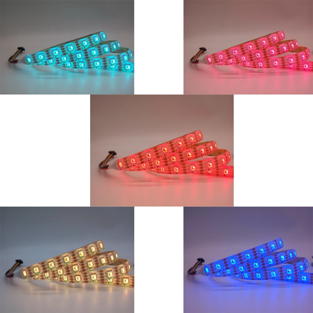 50m Transparent led strip 90W led strip 5V smd 5050 rgb cw ww APA102 4Pin double line JST connectors