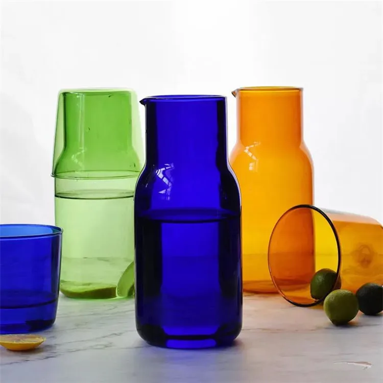 
wholesale 550ml colored high borosilicate glass water jug for drinking 
