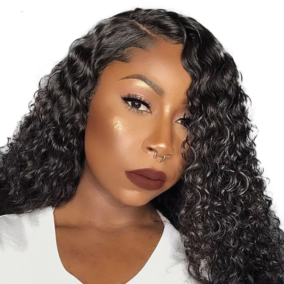 13*6 глубокая часть 30 34 36 38 дюймов длинные бесклеевые кружевные передние парики из человеческих волос