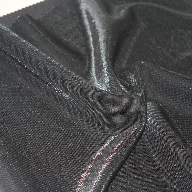 
YINI new product shiny soft polyester lurex interlock fabric for garment 