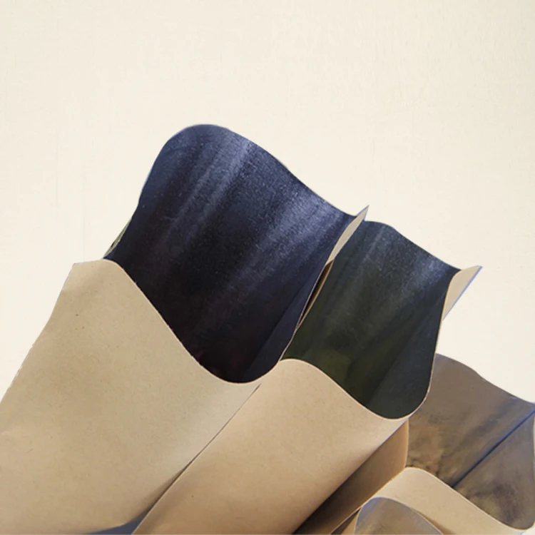 China Factory Custom Made Kraft Paper Heat Seal Aluminium Foil Paper Food Bag 3 Sides Sealable Pouch* Kraft Paper Bag China