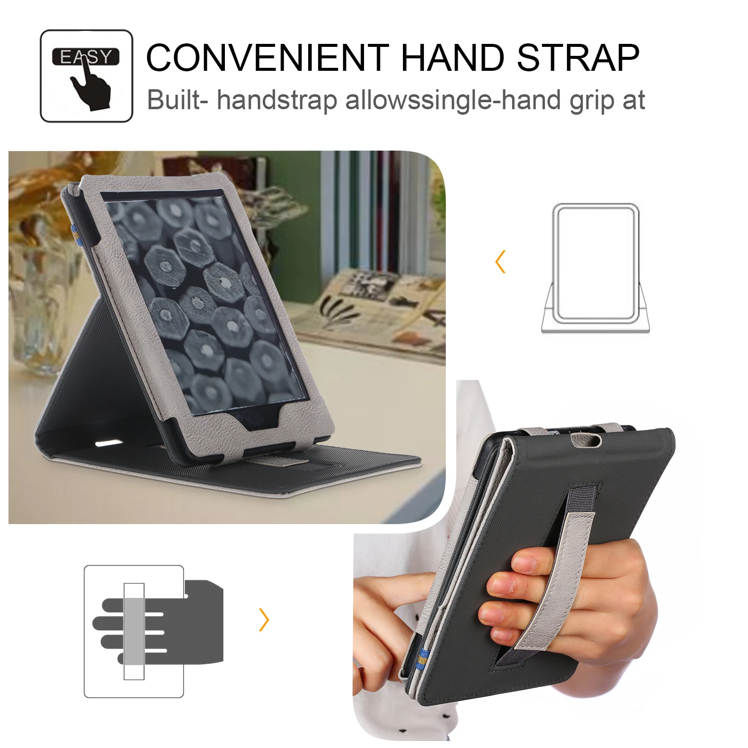 
PU leather case cover for Amazon Kindle 6 inch 2019 10th generation and kindle 2016 8th generation e-book 