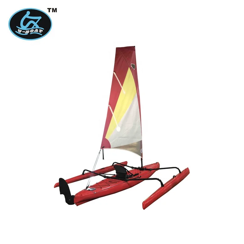 16ft no-inflatable watersports good quality plastic most luxury ocean sea sailboat&canoe&kayak with outrigger and accessories