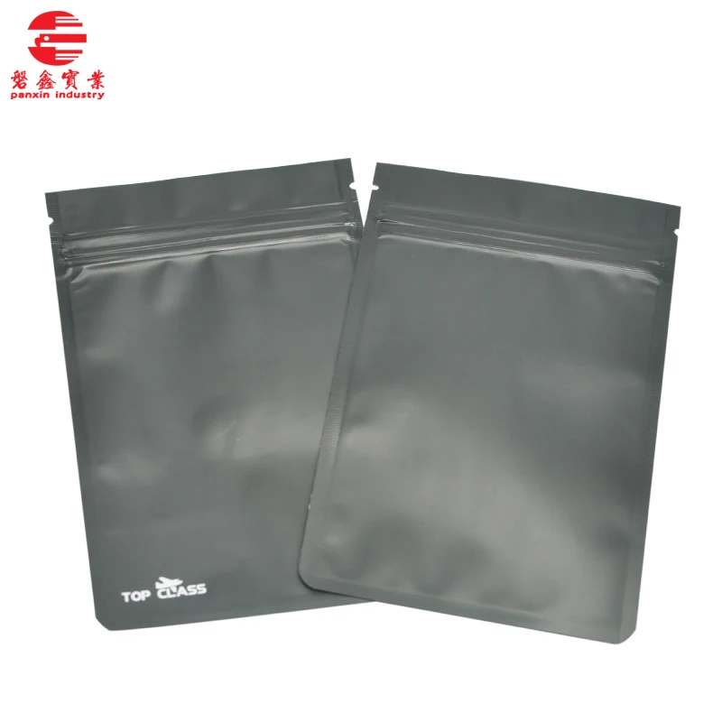 custom priniting matte black foil lined zip lock small plastic bag