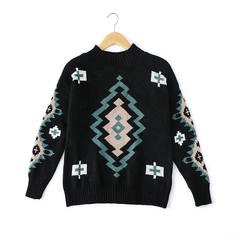 Unisex knitted Christmas Sweater Custom Jacquard round neck Sweater
