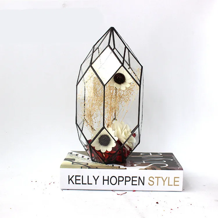 Geometric glass flower planter glass terrarium Dried flower Glass Holder Vase  wedding decoration centerpieces