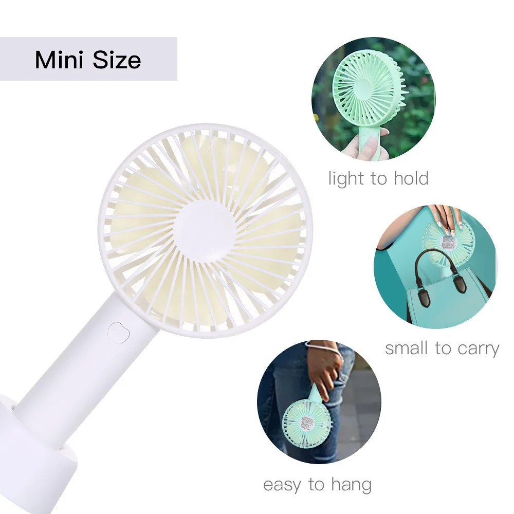 custom new Fashion electric Portable USB Rechargeable Mini desk Hand Fan with base