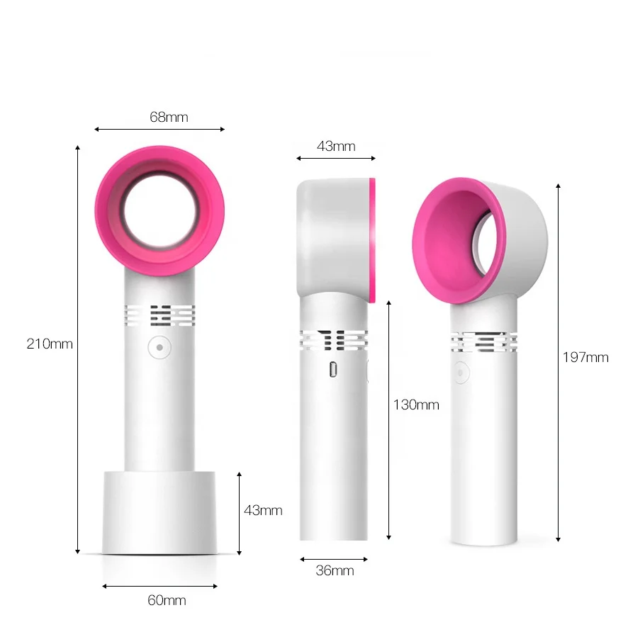 
2019 New Design Portable Mini Rechargeable USB Electric Hand Bladeless Fan 