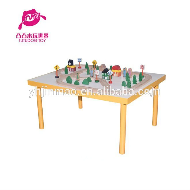 
Natural popular kids wooden train set with tracks for children 