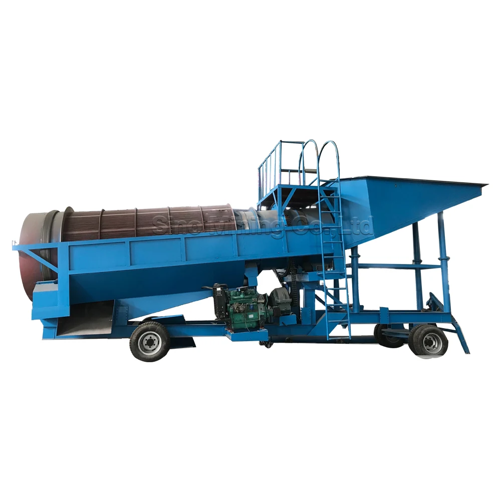 Mobile Gold Trommel Wash Plant With Sluice Box For Sale