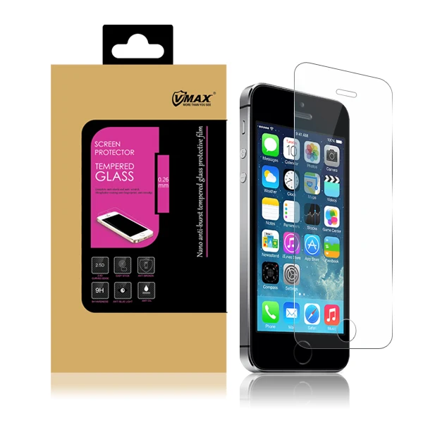 0,33 мм ясно олеофобное покрытие царапинам закаленное стекло экрана мобильного телефона протектор для iPhone 5 5c 5S