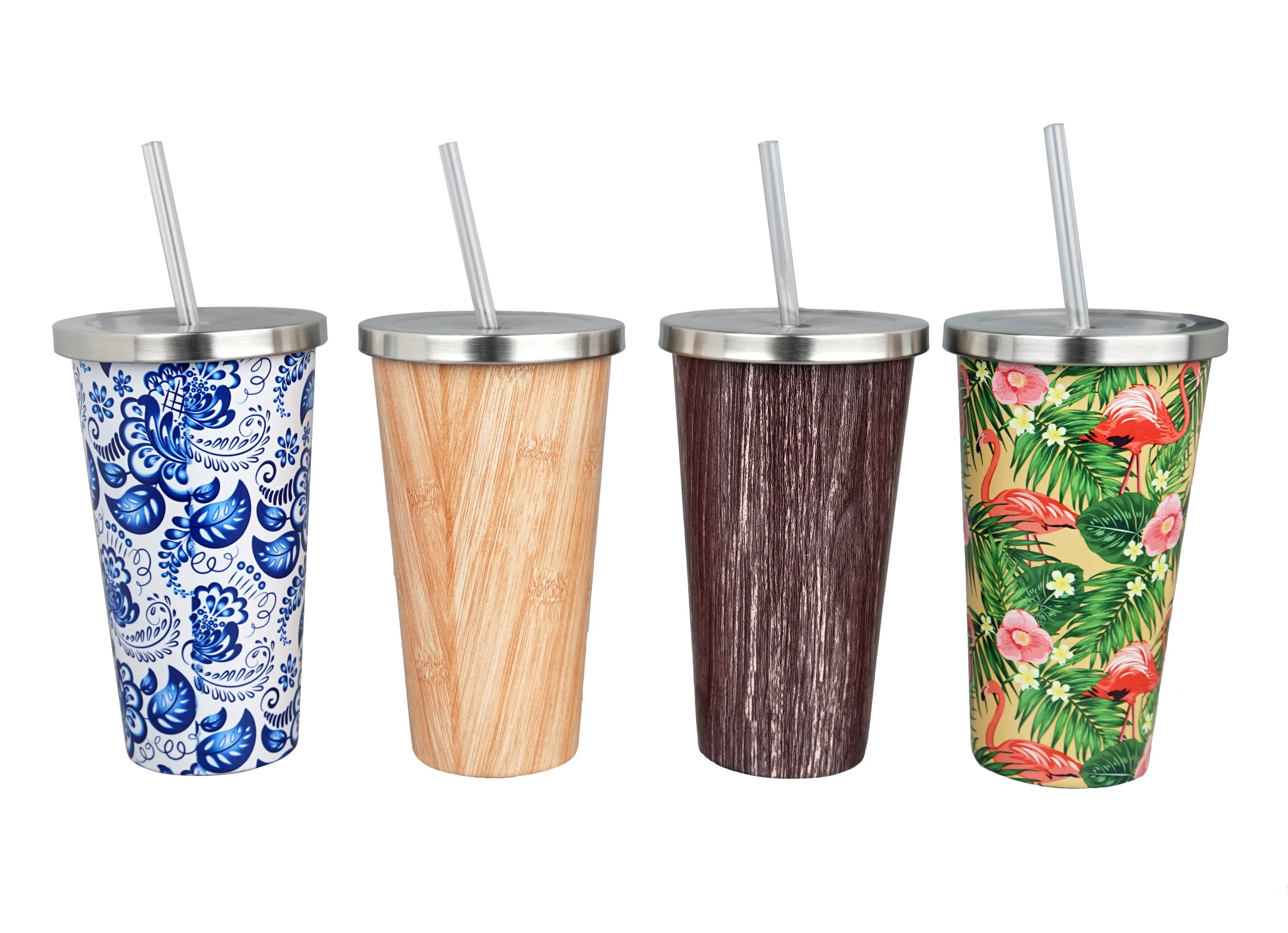 18oz Stainless steel thermal vacuum sublimation tumbler insulated coffee mug to go with straw for valentines mug