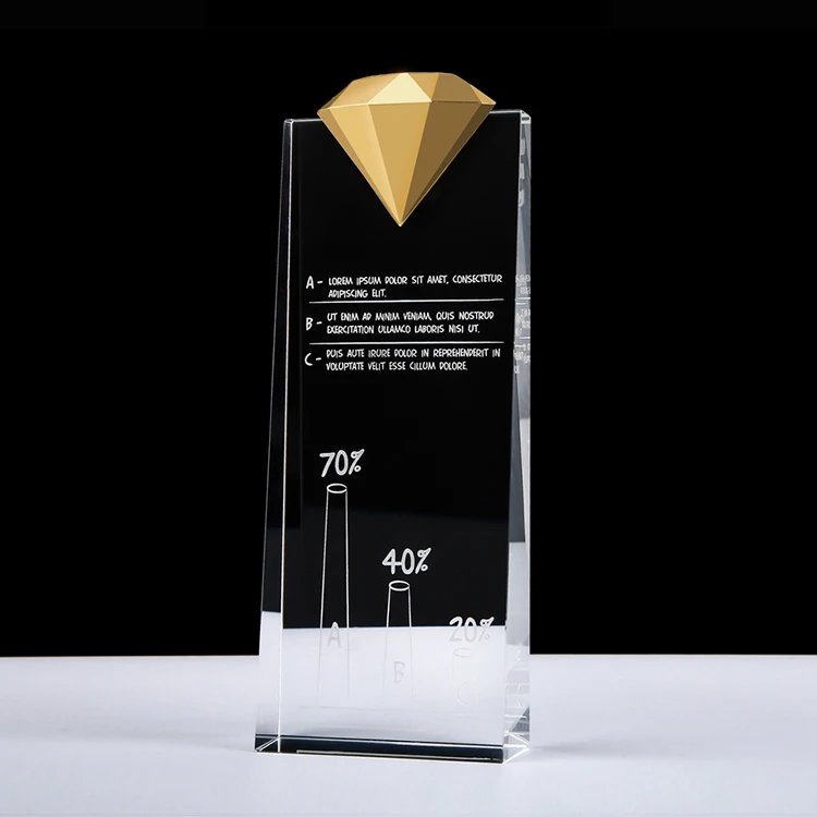 
Featured Metal diamond crystal trophy for business gift 