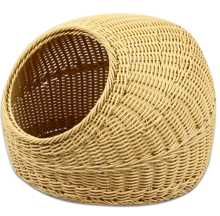 Summer rattan basket dog bed cool pet basket cat bed