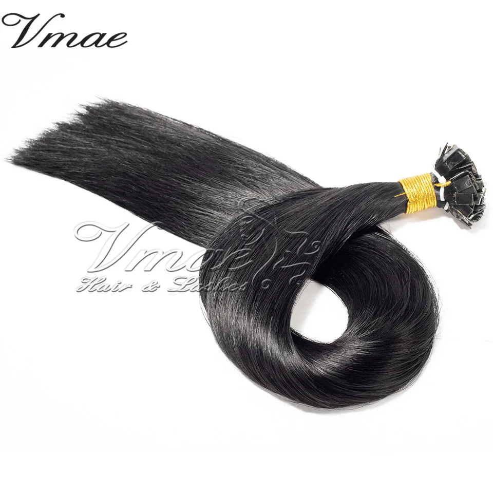 VMAE INDIAN Double Drawn Tips Straight 10 to 32 inch Virgin Cuticle Aligned Keratin I Flat K Tip Human Hair Extensions