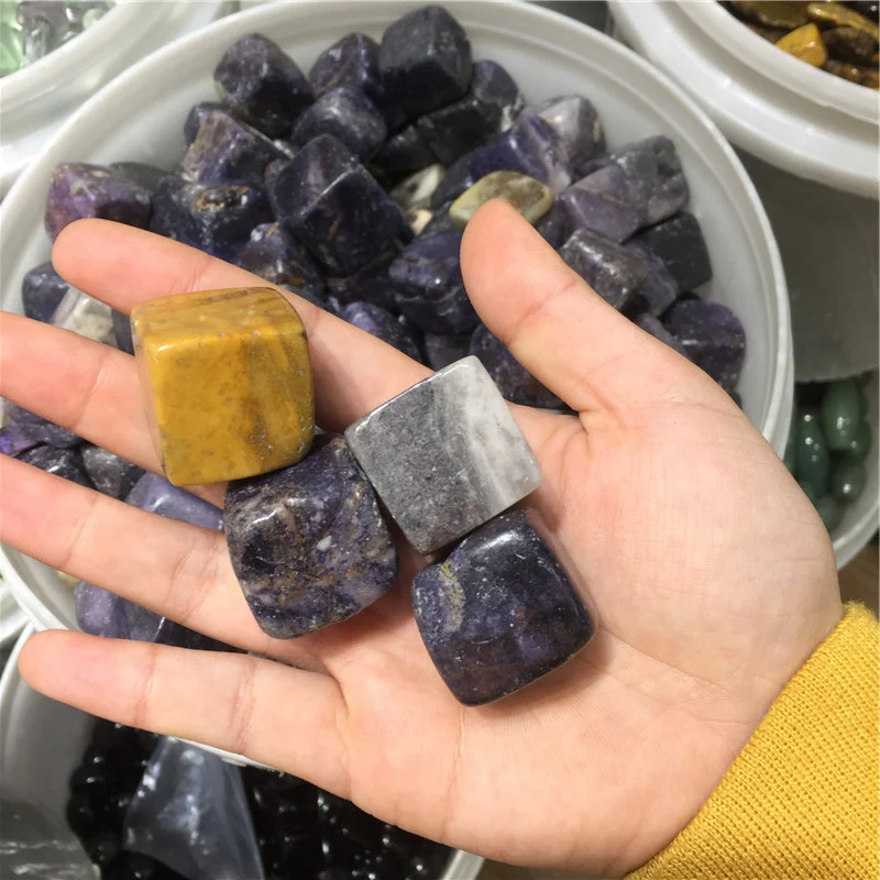 Large Piece Natural China Sugilite Gemstone Gravel Cube Tumbled Stones