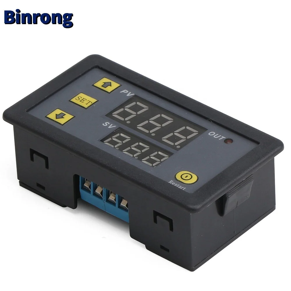 DC 12V Digital Timer Relay Module with Dual Time Display, Timing Relay Switch, Support Cycle of time