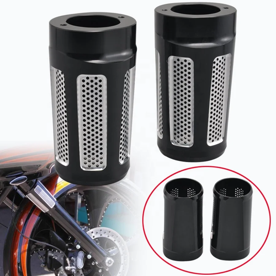 Motorcycle Edge Cut Upper Boot Slider Fork Cover For Harley Touring Electra Glide Road Glide Ultra Trike 1984-2013 NEW STYLE