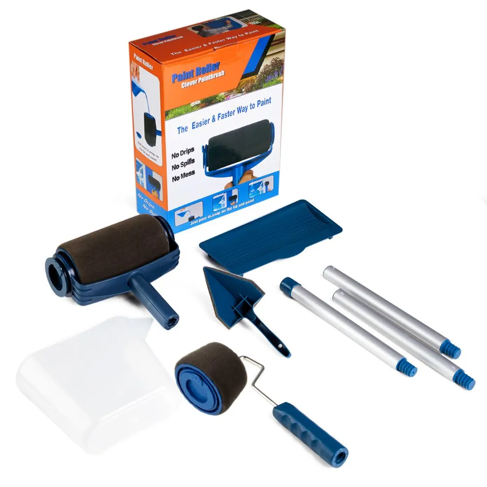 Paint Roller Set with Sticks Paint Roller Pro Transform Room Decorate Runner Tool Painting Brush Set