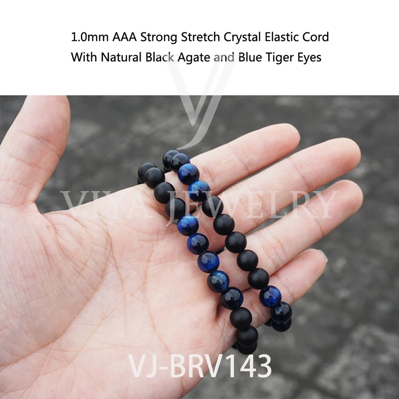 Wholesale 8mm Gemstone Friendship Beads Bracelet Elastic Adjustable Bracelet