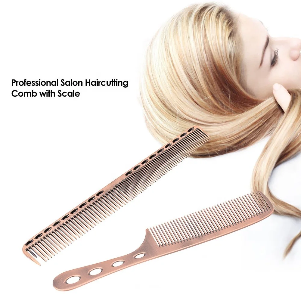 Wide Tooth Comb Logo Hot Straightening Comb Hair Comb with Handle Aluminum Hair Brush