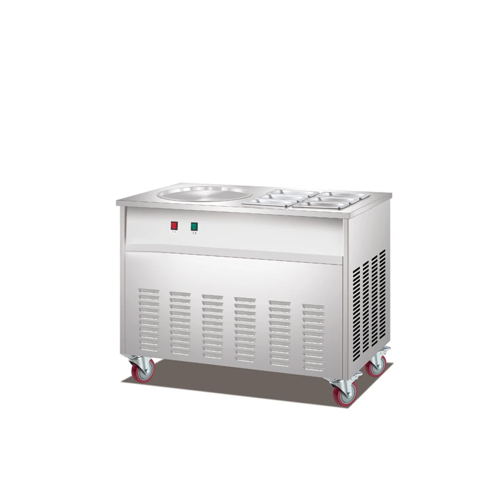 Most Popular Single Thai Fried Ice Cream Roll Machine R22/R404a Refrigerant Cold Plate Ice Cream Roll Machine